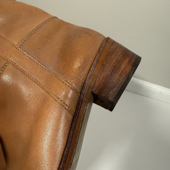 Vintage Leather Riding Boots Women's Tan Knee High Size 7 Campus Boho Y2K - Picture 13 of 16